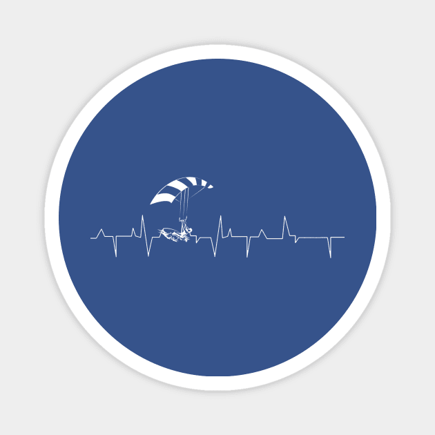 Heartbeat Kitesurfer White Magnet by Coumenole Design